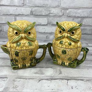 Royal Sealy Japan Owl Creamer Sugar Salt Pepper